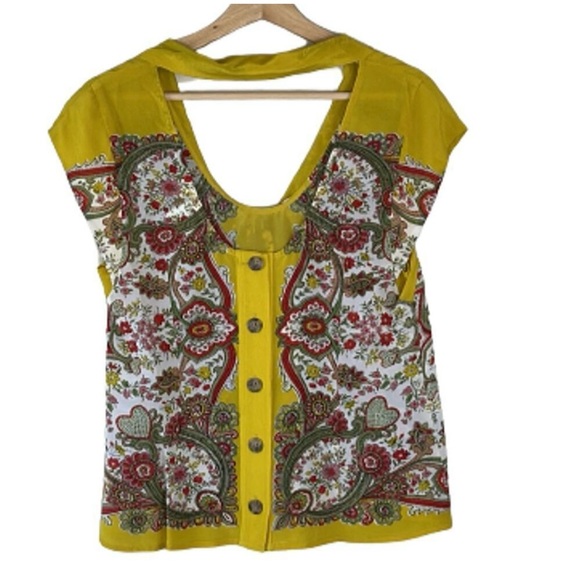 Maeve for Anthropologie Scarf Paisley Silk Blouse - Picture 7 of 7